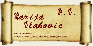 Marija Vlahović vizit kartica